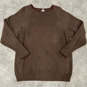 Men’s Columbia Brown Cable Neck Sweater